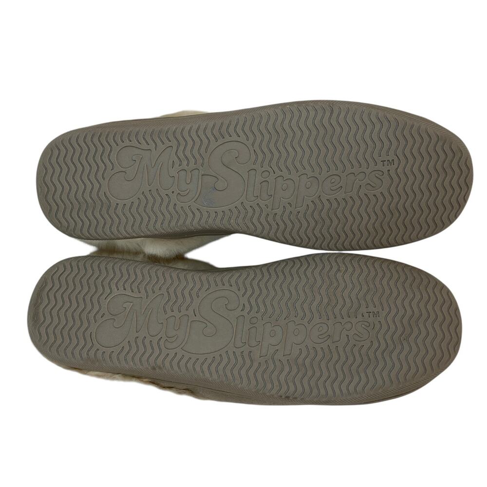 My Slippers Leather / Faux Fur Lining Soft Cozy Slippers Size 11 Gray - Picture 5 of 9